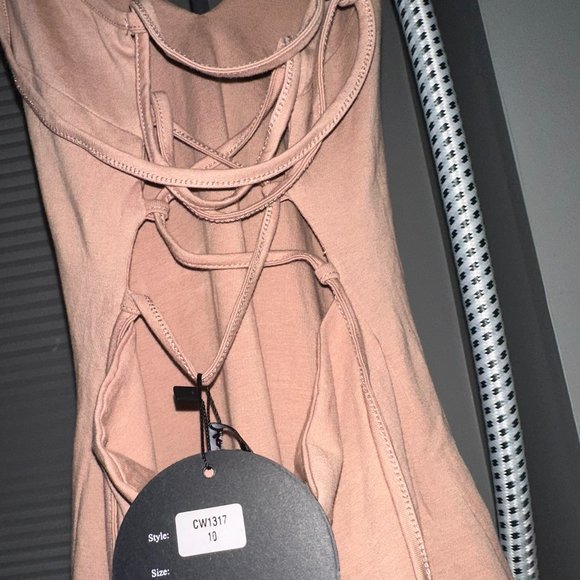 Strappy Nude Bodycon Dress, ASOS, NWT, Size US 6 - Picture 5 of 6